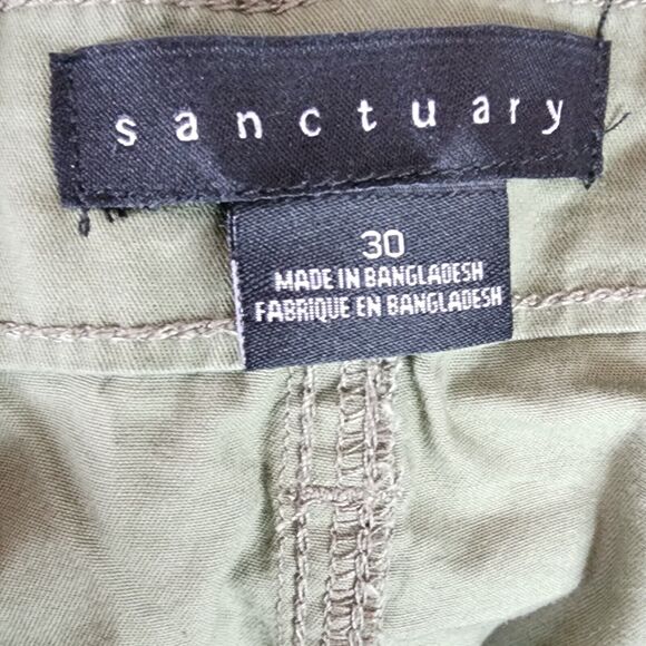 Sanctuary Women's 30 Green Cotton Maya Jogger Pants Patch Pocket Elastic Cuffs - Picture 6 of 7